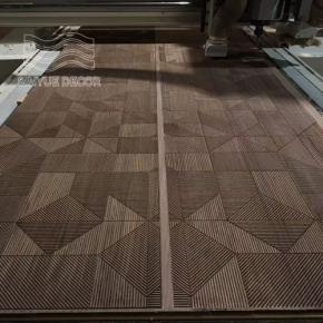 SY0118 Geometric Interlaced Fluted Solid Wood 3D Textured Wall Panel
