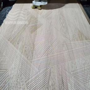 SY0241 Geometric Carved 3D Wood Wave Panel, Solid Wood Decorative Wall Panel